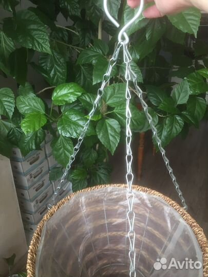 Кашпо подвесное плетеное