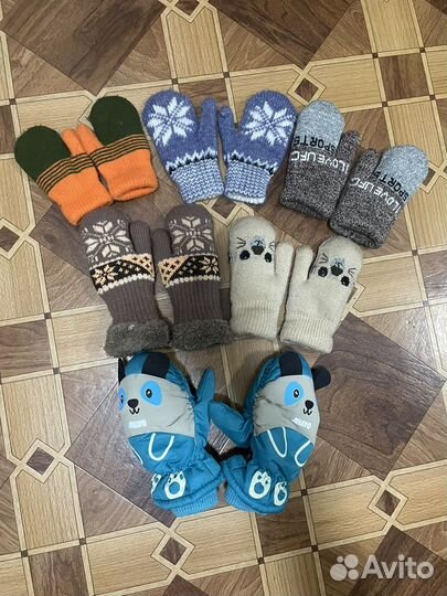 Варежки зимние детские краги 1-2 года