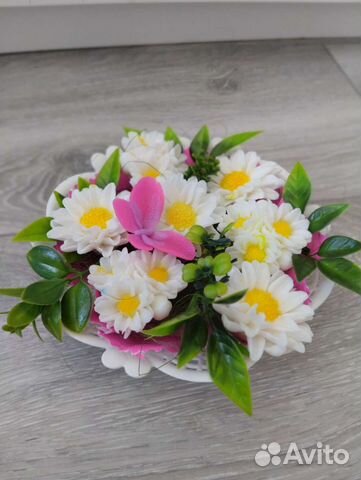 Букет из мыльных цветов и интерьерные композиции