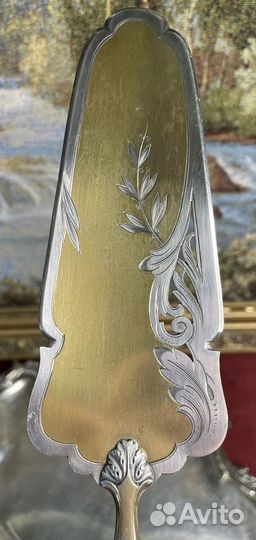 Лопатка для торта десертов Франция серебро