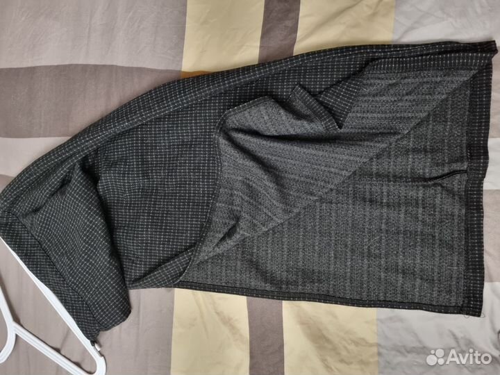 Длинная теплая юбка 42/44 с разрезом