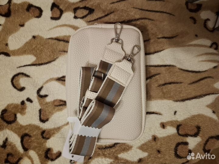 Сумка кросс боди бежевая