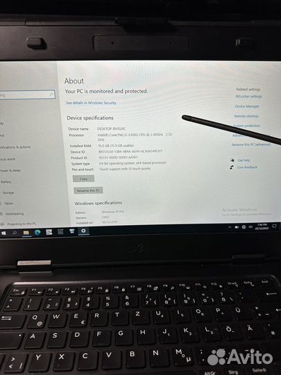 Защищенный Ноутбук Dell 5414 i5 ram16gb FHD сенсор