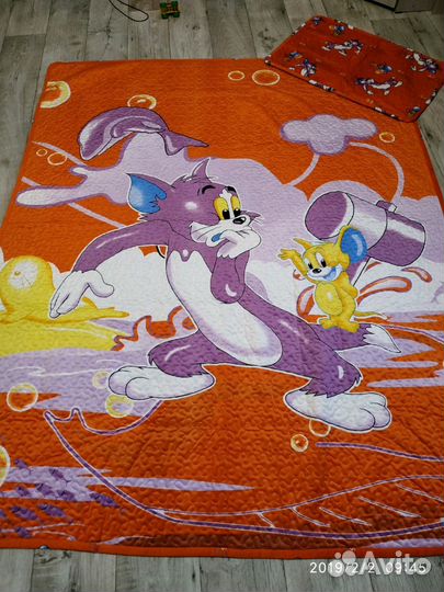 Покрывало+ наволочка, новые