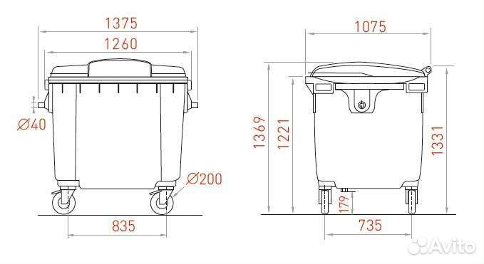 Мусорный контейнер 1100