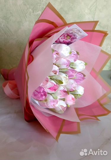 Съедобный букет зефирные тюльпаны