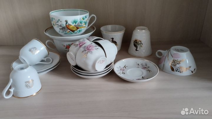 Чайная пара гигант,кофейная пара.Фарфор СССР