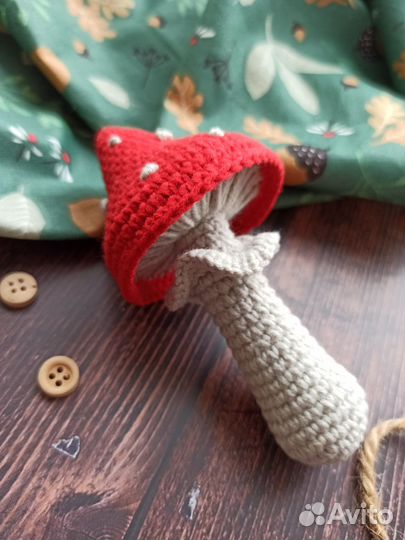 Мухомор вязаный Брелок подвеска на сумку