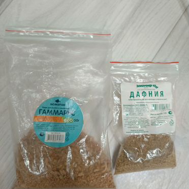 Корм для рыб дафния, гаммарус