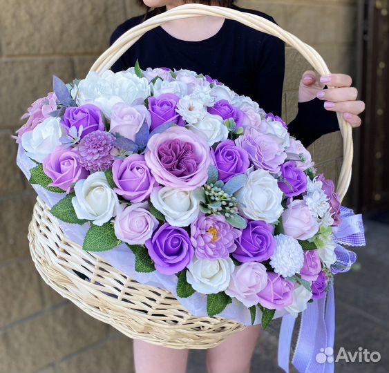 Мыльные розы в гигантских упаковках