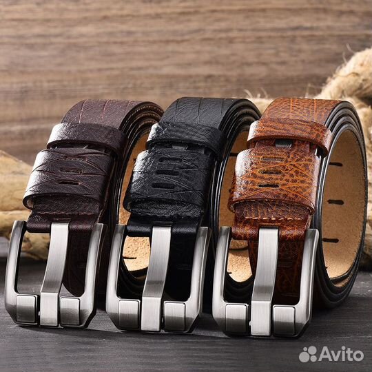Мужской винтажный кожаный ремень