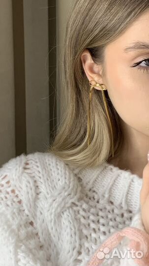 Серьги бантики подарок на 8 марта