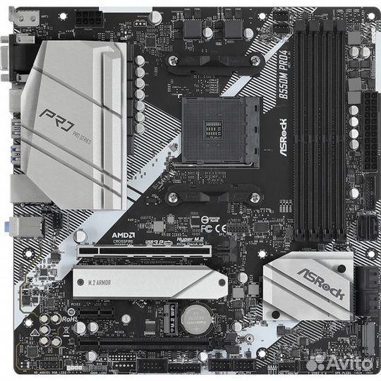 B550M PRO4, Socket AM4, AMD B550, 4xDDR4-3200, D-S