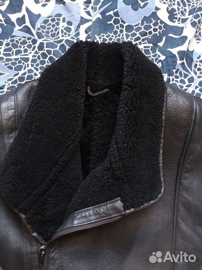 Винтажная кожаная куртка/бомбер пилот 90ые