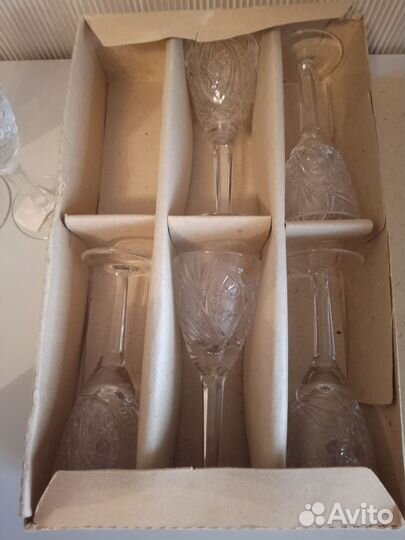 Хрустальные бокалы СССР новые