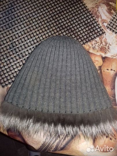 Шапка резинка чернобурка