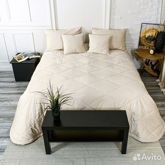 Покрывало бархат Беллиссимо ванильный крем