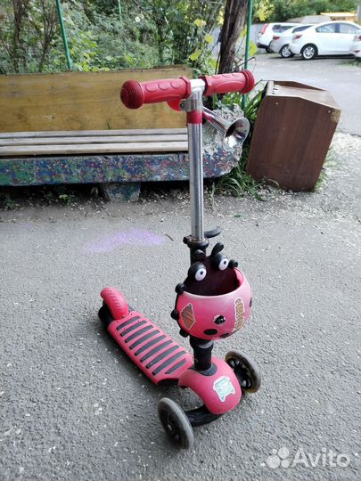 Самокат 3-в-1 с сиденьем и родительской ручкой