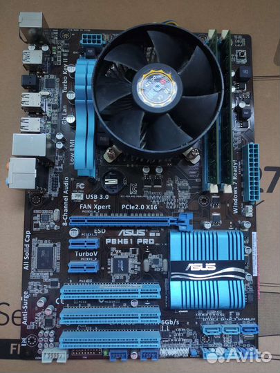 Материнская плата с процессором и памятью