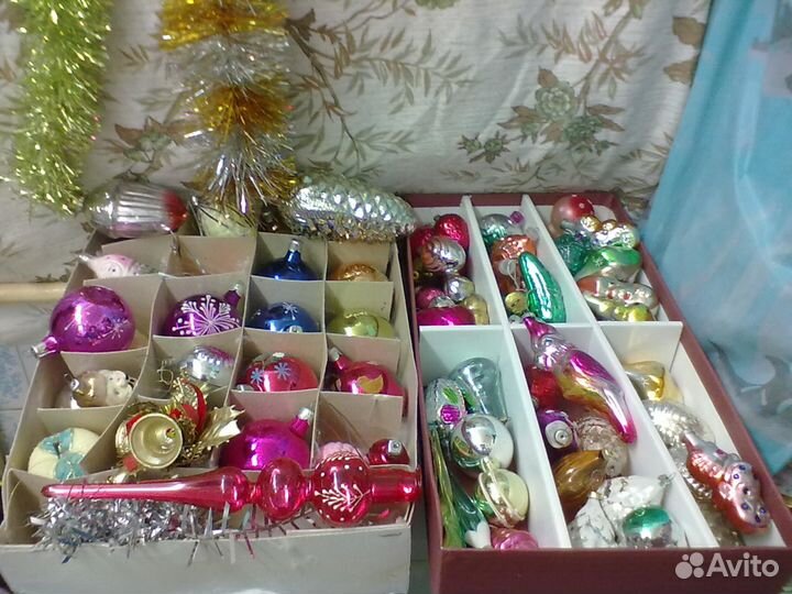 Раритетные стеклянные ёлочные игрушки