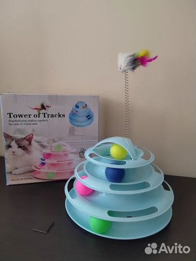 Пирамидка-трек для кошек с шариками