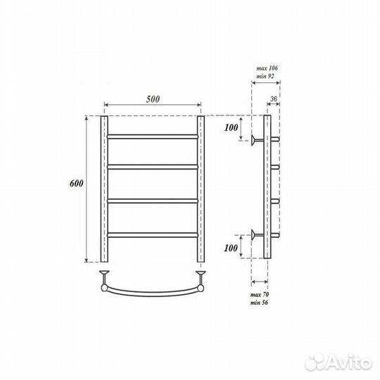 Полотенцесушитель электрический Point Афина PN041