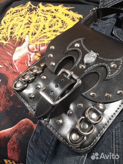 Сумка из натуральной кожи через плечо