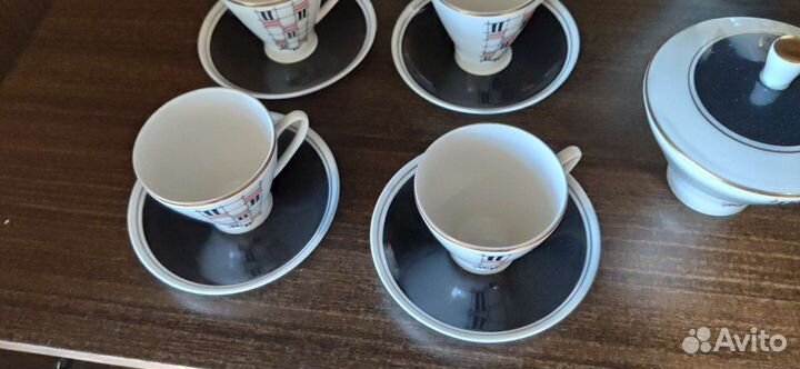Кофейный сервиз клеточка Freiberger фарфор