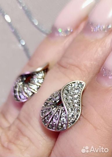 Серебряные серьги СССР винтаж