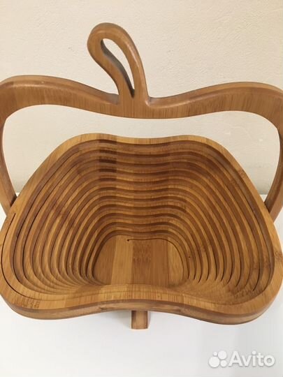 Корзина ваза деревянная доя фруктов в виде яблока