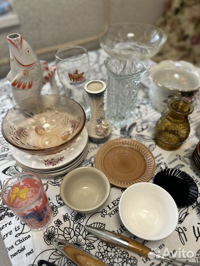 Посуда бу,графин рыба,ваза хрустальная