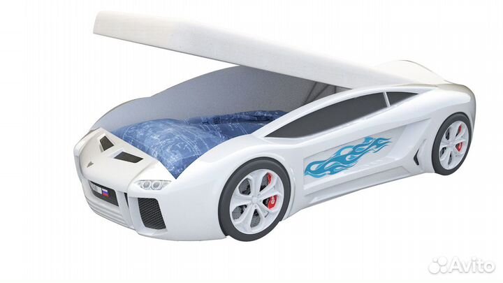 Кровать-машина Ламба Next Белая с пм