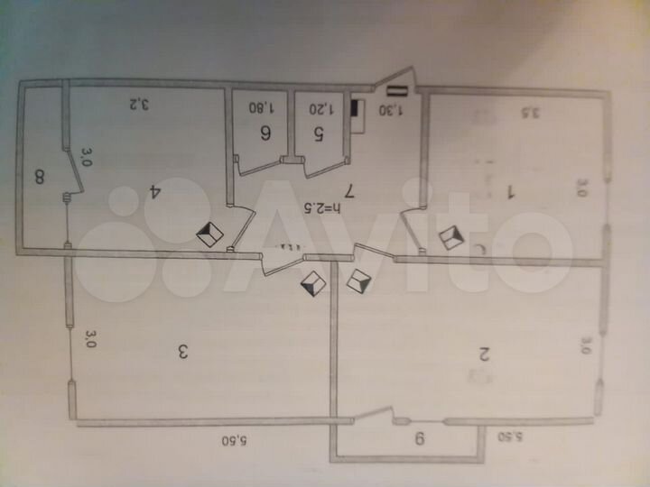 3-к. квартира, 69,5 м², 1/5 эт.