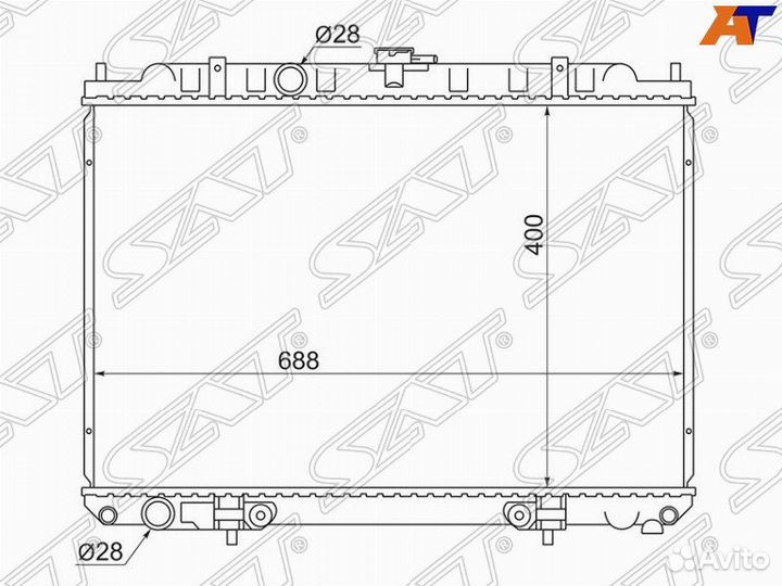 Радиатор nissan avenir/tino V10 QG18EM/expert QG18