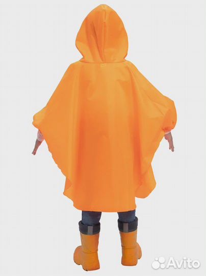 Плащ дождевик подростковый оранжевый (р.152-158)