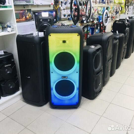 Большая колонка 1500вт Караоке блютуз LED