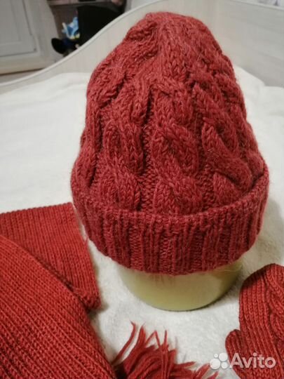 Зимний комплект женский шерсть на заказ вязала