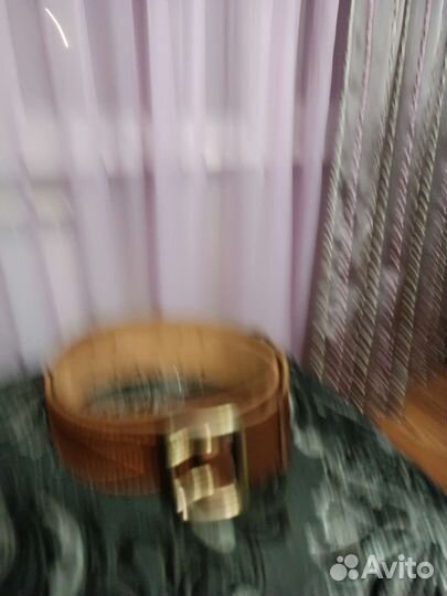 Мужской кожаный ремень армейский