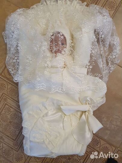 Конверт зимний на овчине для выписки