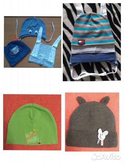 Шапки новые с завязками и без 6 шт