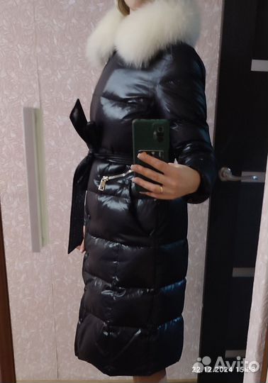 Пальто женское зимнее на синтепоне с мехом
