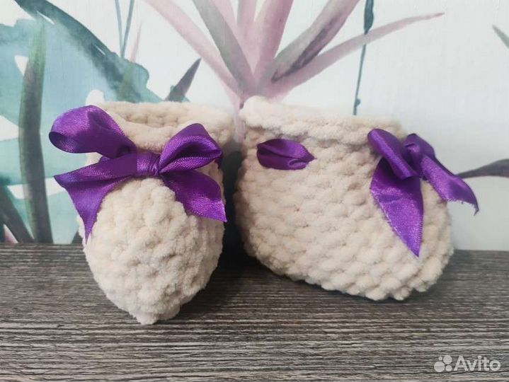 Пинетки вязаные из Alize puffy fine