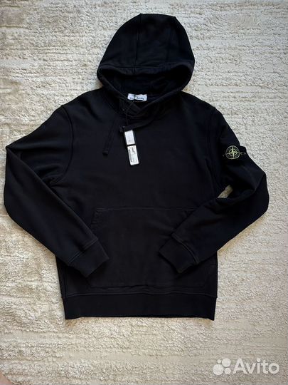 Stone island brushed cotton popover hoody