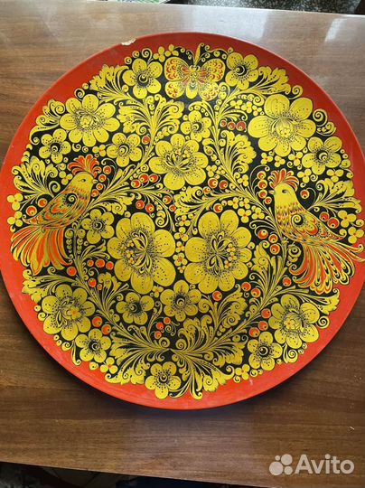 Блюдо золотая хохлома