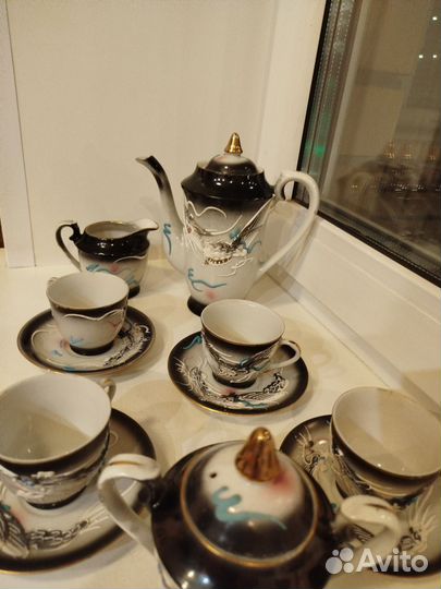 Кофейный сервиз дракон, япония. 50е годы