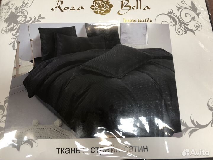 Постельное белье евро страйп сатин