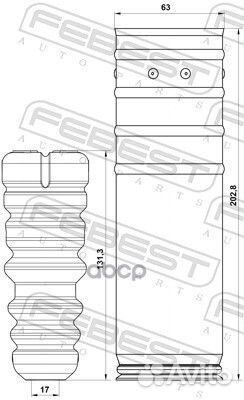 Пыльник+отбойник chevrolet aveo 09-2017 зад