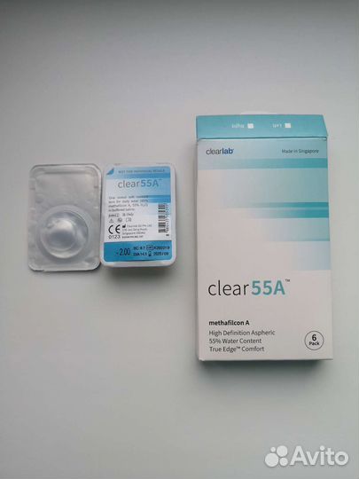 Линзы контактные Clear 55A -2.00, 2 шт