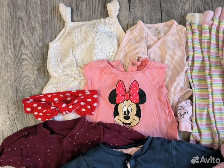 Вещи пакетом для девочки 0-6 месяцев
