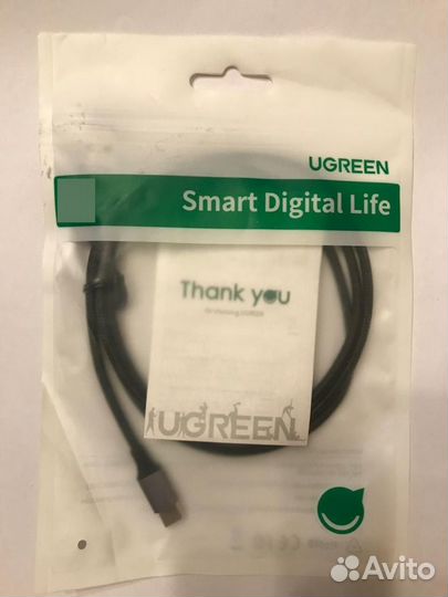 Кабель-переходник ugreen USB-A 2.0 to USB-C 1 метр